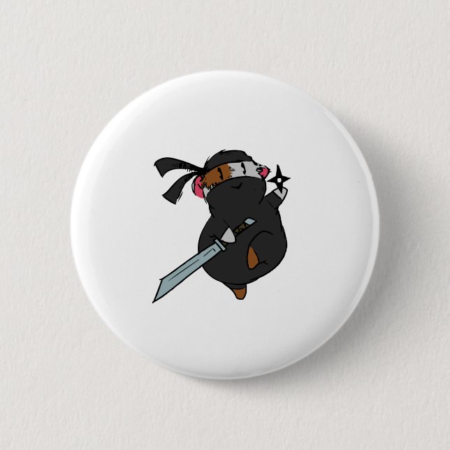 Badge Rond 5 Cm ninja pig-01 (Devant)