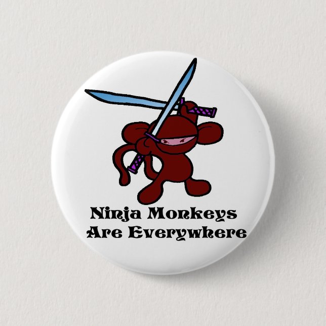 Badge Rond 5 Cm Ninja rouge aérien (Devant)
