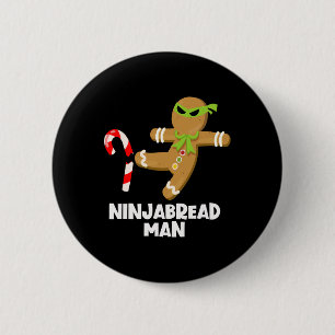 Badge Rond 5 Cm Ninjabread homme fun ginja kicking sucre de canne