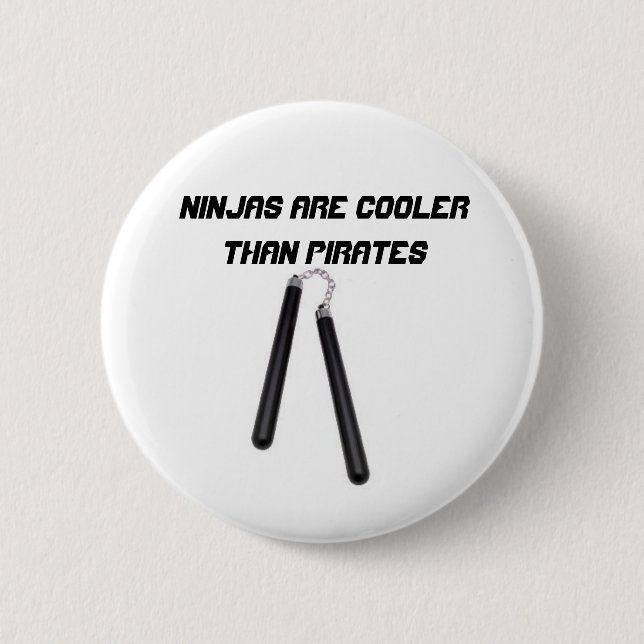 Badge Rond 5 Cm Ninjas sont plus frais que des pirates (Devant)