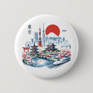 Badge Rond 5 Cm Nippon Sakura Tokyo Sakura 