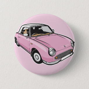 Badge Rond 5 Cm Nissan Figaro rose