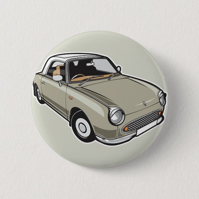 Badge Rond 5 Cm Nissan Figaro Topaz Mist (Devant)