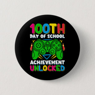 Badge Rond 5 Cm Niveau 100 Jour d'école débloqué Joueur 100ème jou