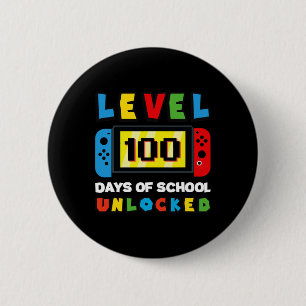 Badge Rond 5 Cm Niveau 100 Jours De Jeux Vidéo De Gamer Déverrouil