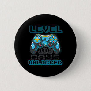 Badge Rond 5 Cm Niveau 100 Jours D'école Débloqué Jeu Vidéo Garçon