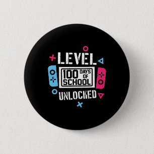 Badge Rond 5 Cm Niveau 100 Jours D'école Débloqué Joueur Jeu Vidéo