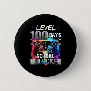 Badge Rond 5 Cm Niveau 100 Jours D'École Déverrouillés Garçons 100