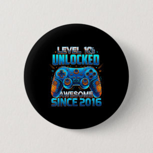 Badge Rond 5 Cm Niveau 10 Débloqué Incroyable Depuis Anniversaire 