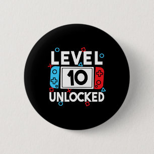 Badge Rond 5 Cm Niveau 10 Joueur déverrouillé 10e Anniversaire Jeu