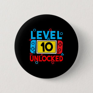 Badge Rond 5 Cm Niveau 10 Joueur déverrouillé 10e Anniversaire Jeu