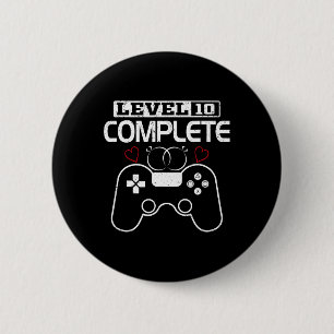 Badge Rond 5 Cm Niveau 10 Terminé 10 ans Anniversaire Mariage Vid