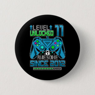 Badge Rond 5 Cm Niveau 11 Débloqué Incroyable Jeu Vidéo 2012 11e A