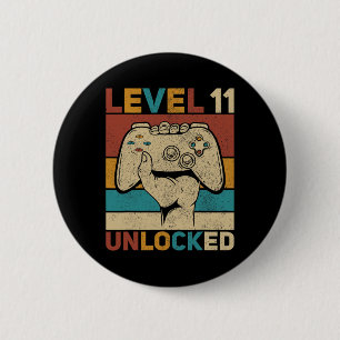 Badge Rond 5 Cm Niveau 11 Déverrouillé 11 ans tenue Anniversaire g