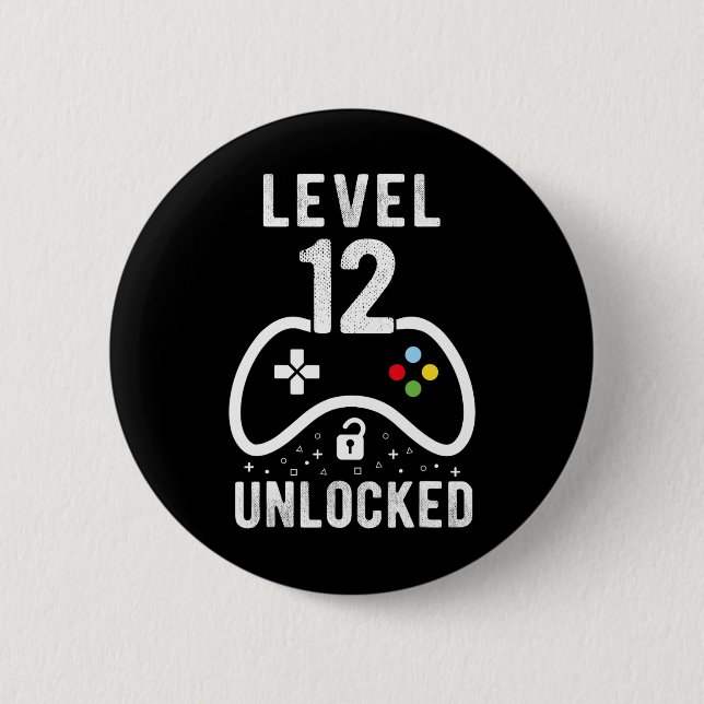 Badge Rond 5 Cm Niveau 12 Jeu vidéo non bloqué (Devant)