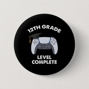 Badge Rond 5 Cm Niveau 12e année Complet Graduation Gamer Boys Sc