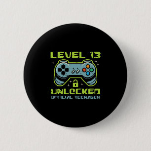 Badge Rond 5 Cm Niveau 13 Débloqué Officiel Adolescent 13e Anniver