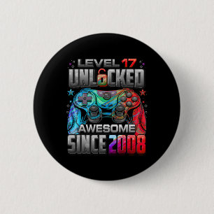 Badge Rond 5 Cm Niveau 17 Débloqué Incroyable Depuis le 17e Annive