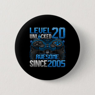 Badge Rond 5 Cm Niveau 20 Débloqué Cadeaux Garçons de 20 Ans 20e A