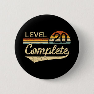 Badge Rond 5 Cm Niveau 20 Fin du 20e anniversaire de Mariage Vinta