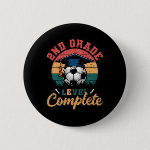 Badge Rond 5 Cm Niveau 2e année Football Garçon Fille Dernier Jour