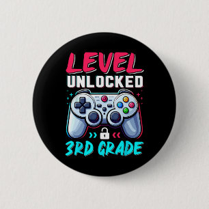 Badge Rond 5 Cm Niveau 3e année débloqué Équipe de rentrée scolair