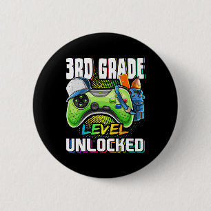 Badge Rond 5 Cm Niveau 3e année Débloqué Jeu vidéo Ck à l'école B