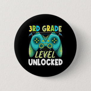Badge Rond 5 Cm Niveau 3e année déverrouillé Premier jour Retour à