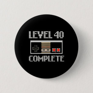 Badge Rond 5 Cm Niveau 40 Déverrouillé Jeu vidéo de chemise 40e an