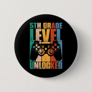 Badge Rond 5 Cm Niveau 5e Année Déverrouillé Retour À L'École Jeu