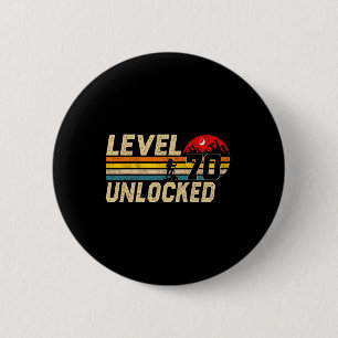 Badge Rond 5 Cm Niveau 70 Débloqué Vintage 70 Ans Randonneurs 70èm