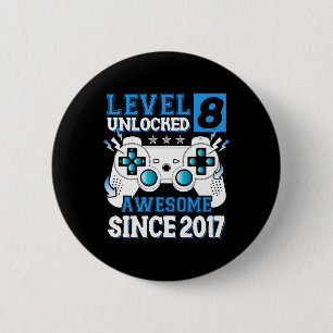 Badge Rond 5 Cm Niveau 8 Débloqué Incroyable Depuis 2017 8ème Anni