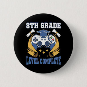 Badge Rond 5 Cm Niveau 8e année Diplômé de jeu de jeu complet