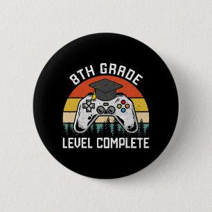 Badge Rond 5 Cm Niveau 8e Année Journée Dernière de l'école Gradua