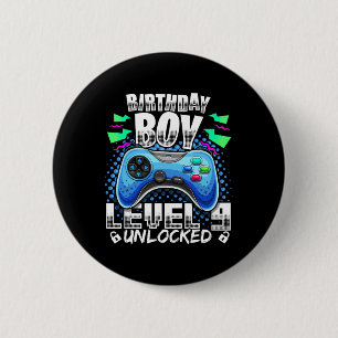 Badge Rond 5 Cm Niveau 9 Débloqué Jeu Vidéo 9e Anniversaire Gamer