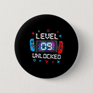Badge Rond 5 Cm Niveau 9 Débloqué Joueur Cadeau d'anniversaire 9 a
