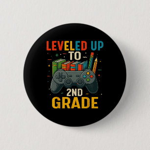 Badge Rond 5 Cm Niveau Atteint 2e Année Élève Gamer Retour à l'Éco