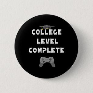 Badge Rond 5 Cm Niveau collégial Complet Gamer Diplôme Cadeaux Shi