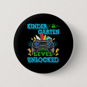 Badge Rond 5 Cm Niveau de jardin d'enfants Jeu vidéo déverrouillé