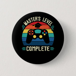 Badge Rond 5 Cm Niveau de maîtrise achevé, Graduation GIft, Master
