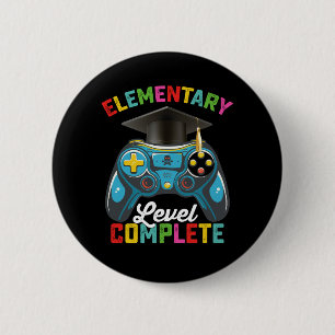 Badge Rond 5 Cm Niveau élémentaire Complet Graduation Jeu Gamer