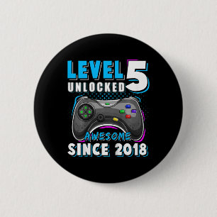 Badge Rond 5 Cm Niveau Enfants 5 Débloqué Jeu Vidéo Amusant 5ème A