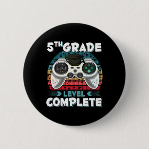 Badge Rond 5 Cm Niveau scolaire Joueur accompli Diplômé de 5e