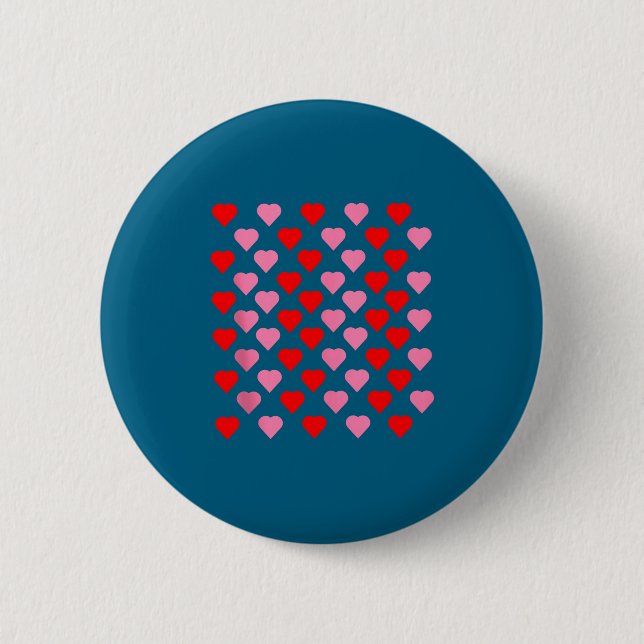 Badge Rond 5 Cm Nk And Red Hearts Lovers Funny Valentine’s Day Hum (Devant)