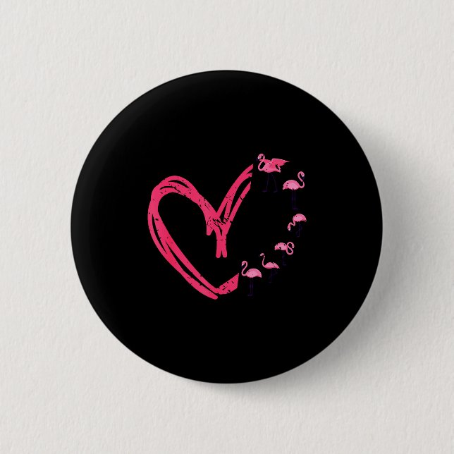 Badge Rond 5 Cm Nk Animal Valentines Day Gift Flamingo  (Devant)