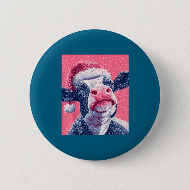 Badge Rond 5 Cm Nk Christmas Cow  (Devant)