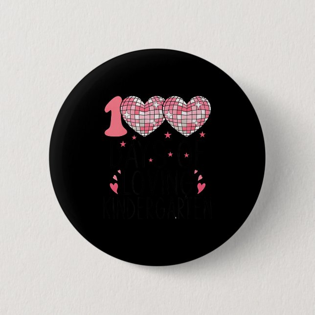 Badge Rond 5 Cm Nk Heart Kindergarten Valentine 100 Days For Girl  (Devant)