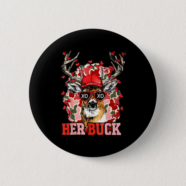 Badge Rond 5 Cm Nk Her Buck Camo Deer Hunting Camouflage Matching  (Devant)