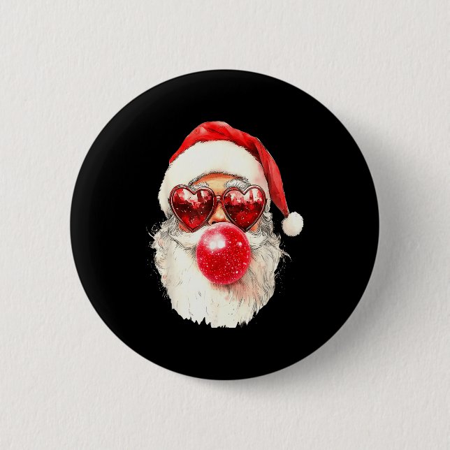 Badge Rond 5 Cm Nk Santa Christmas Bubble Gum Nk Sungles  (Devant)