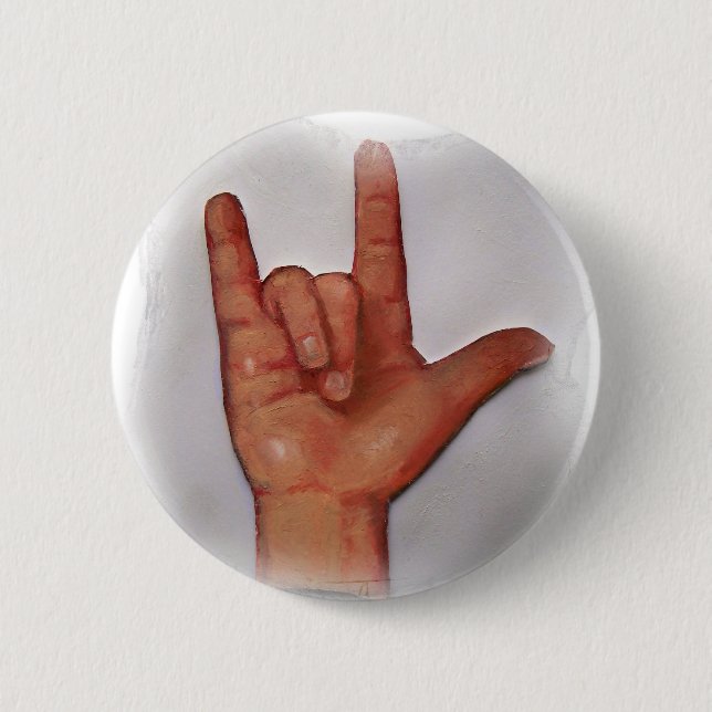 BADGE ROND 5 CM NO. 3 D'ASL JE T'AIME (Devant)